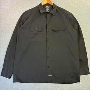 Dickies TempControl Black Work Shirt Mens Large Long Sleeve Button Up